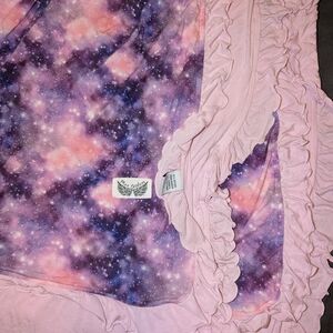 Pink and Purple Galaxy Print FREE BIRDEES THROW Blanket